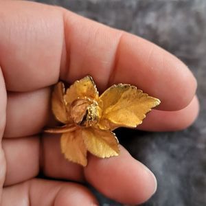Flora Danica Sterling Vermeil Brooch From Denmark Vintage